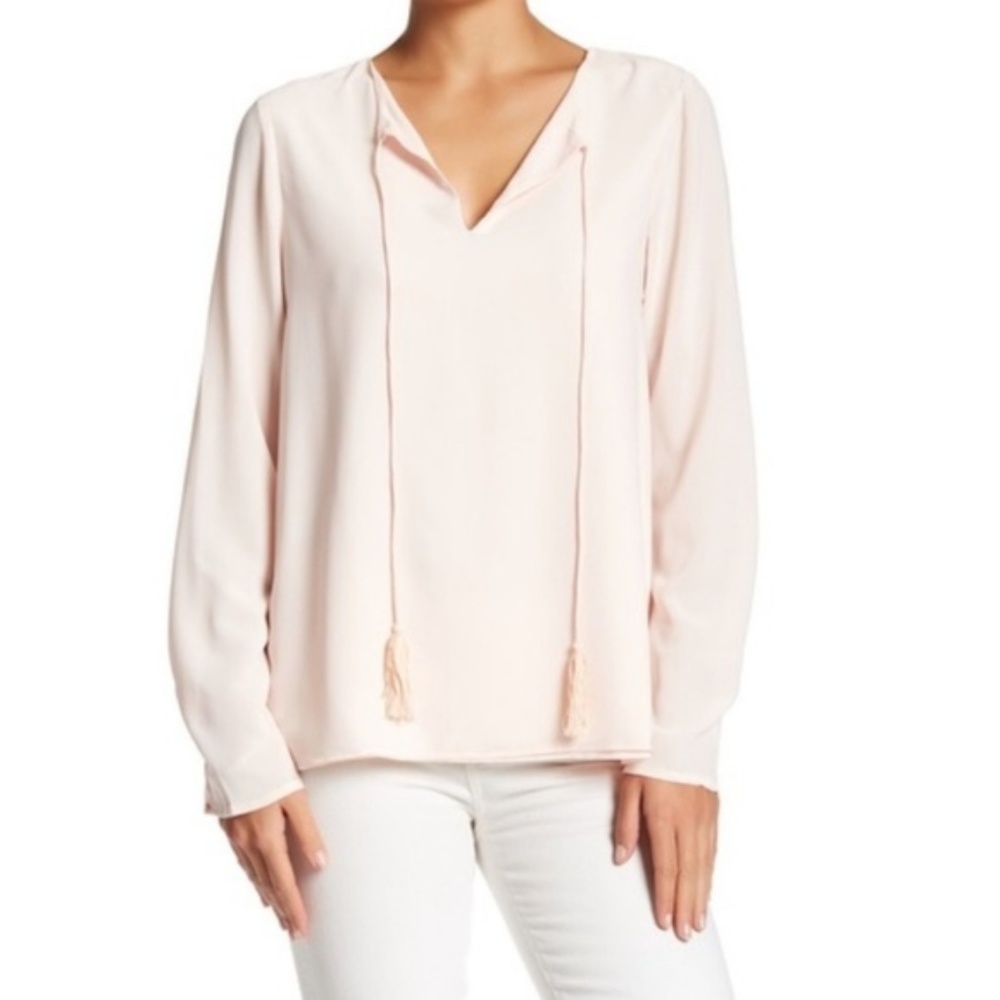 Delilah Blush Beaded Chiffon Blouse Top - Picture 3 of 4